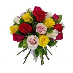 Buchet 29 trandafiri multicolori