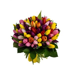 buchet 101 lalele multicolore