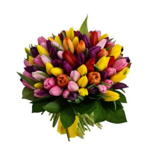 buchet 101 lalele multicolore